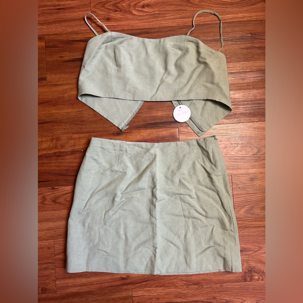 LUCA GRAE Top and Skirt Set -Medium, Seafoam Green, NWT